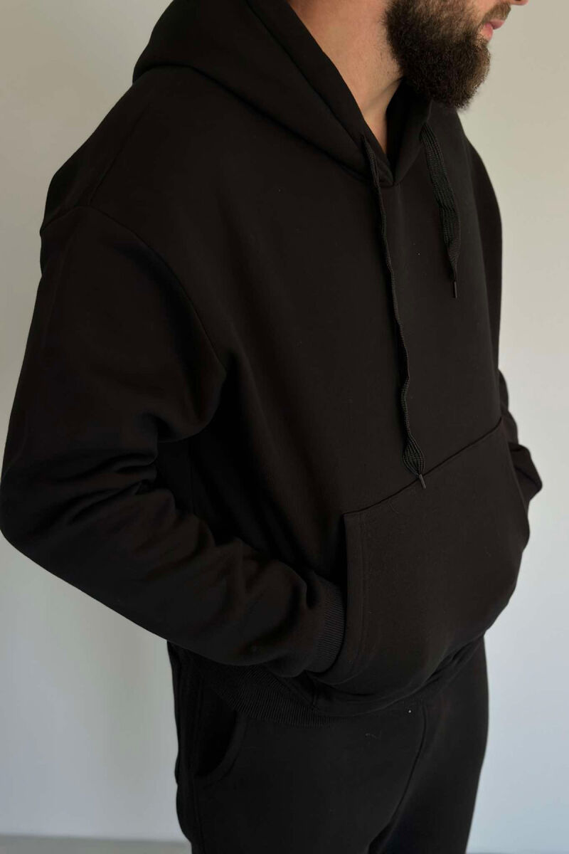 FLUFFY HODDIE + SWEATPANTS SIMPLE MAN SET BLACK/ E ZEZE - 6