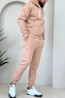 FLUFFY HODDIE + SWEATPANTS SIMPLE MAN SET DARK BEIGE/BEZHE ERRET 