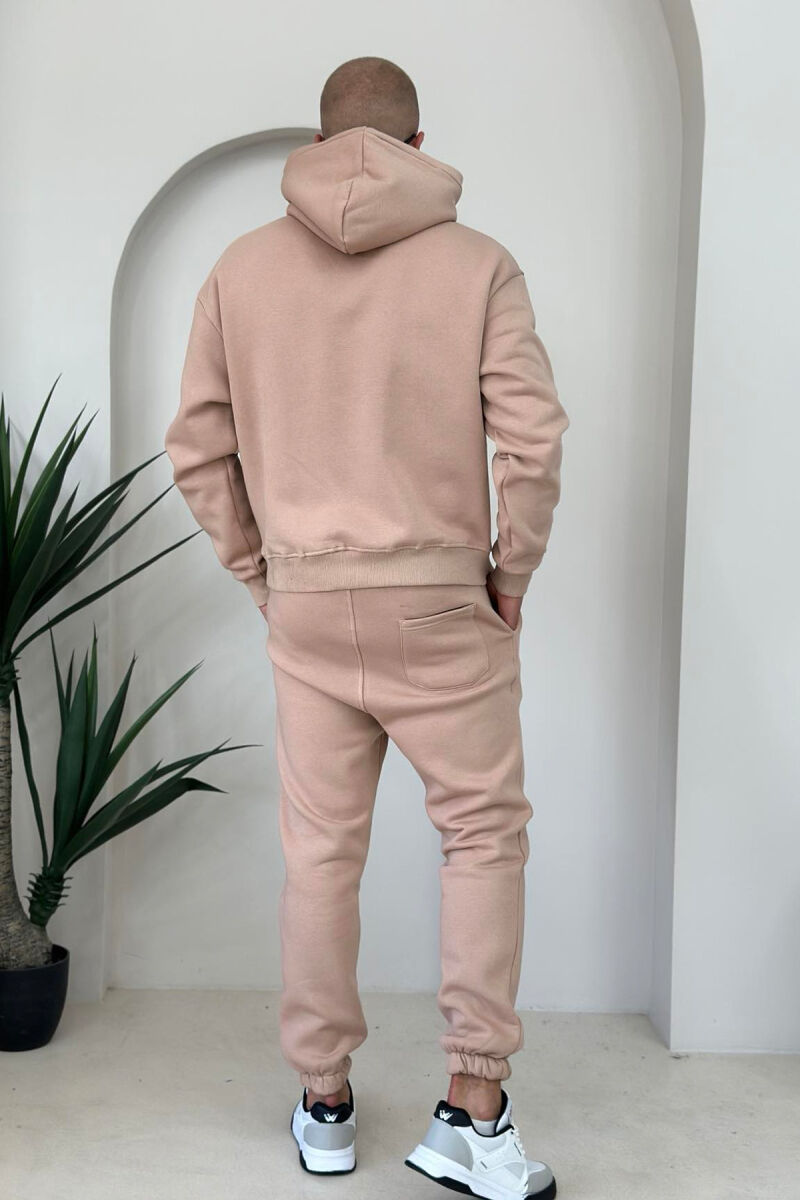 FLUFFY HODDIE + SWEATPANTS SIMPLE MAN SET DARK BEIGE/BEZHE ERRET - 3