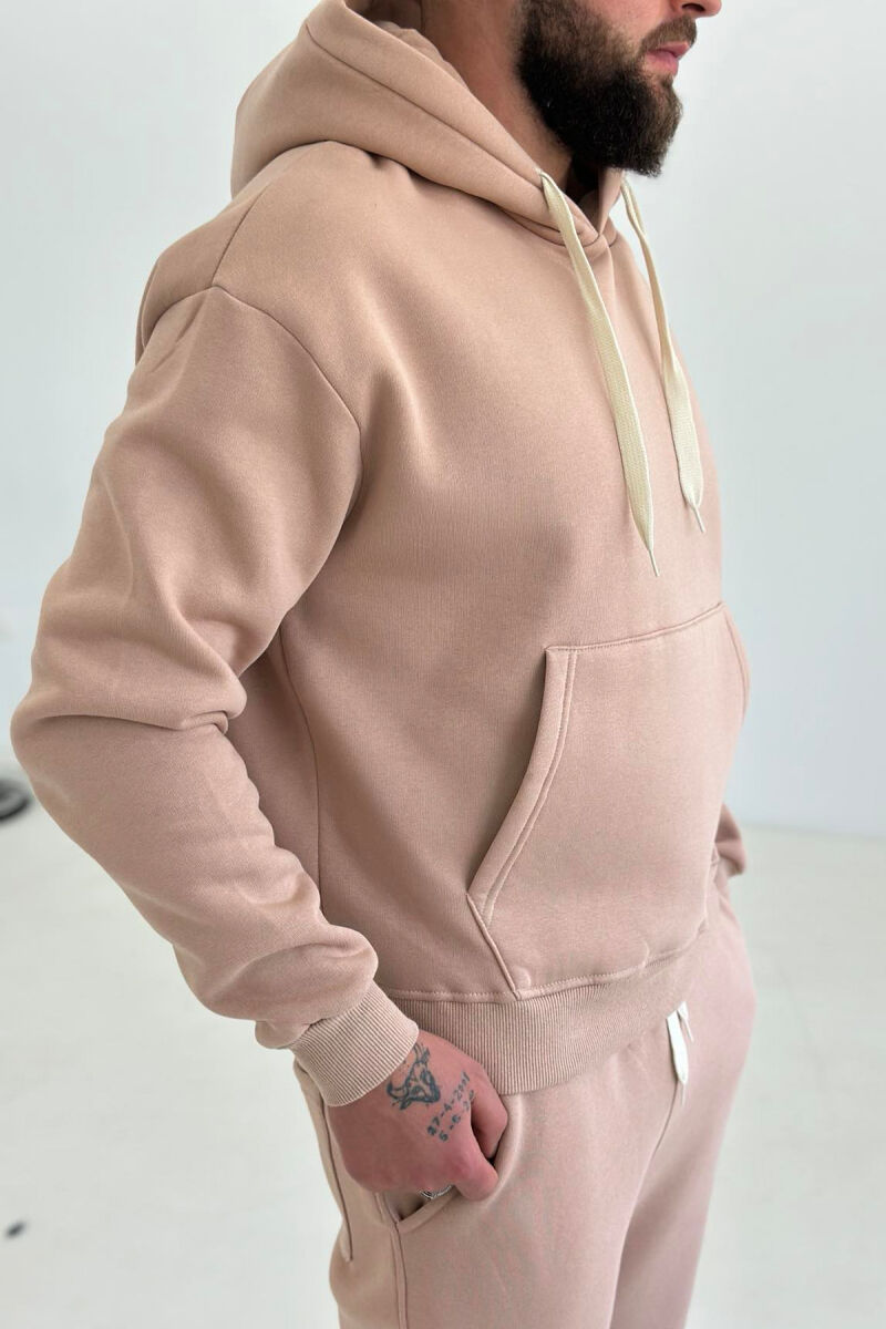 FLUFFY HODDIE + SWEATPANTS SIMPLE MAN SET DARK BEIGE/BEZHE ERRET - 5