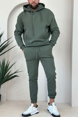 FLUFFY HODDIE + SWEATPANTS SIMPLE MAN SET DARK GREEN/JEE 