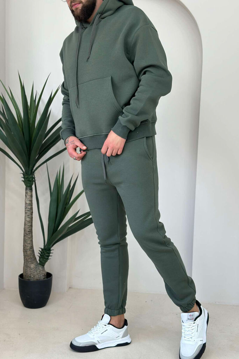 FLUFFY HODDIE + SWEATPANTS SIMPLE MAN SET DARK GREEN/JEE - 5