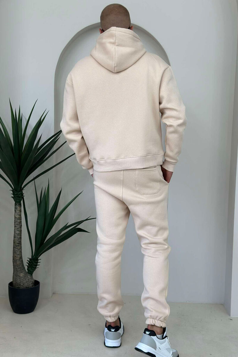 FLUFFY HODDIE + SWEATPANTS SIMPLE MAN SET LIGHT BEIGE/BZHZB - 3