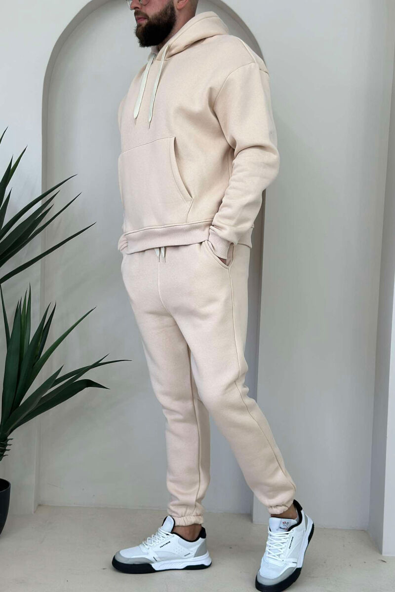 FLUFFY HODDIE + SWEATPANTS SIMPLE MAN SET LIGHT BEIGE/BZHZB - 4