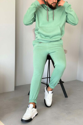 FLUFFY HODDIE + SWEATPANTS SIMPLE MAN SET MINT/MENTE 