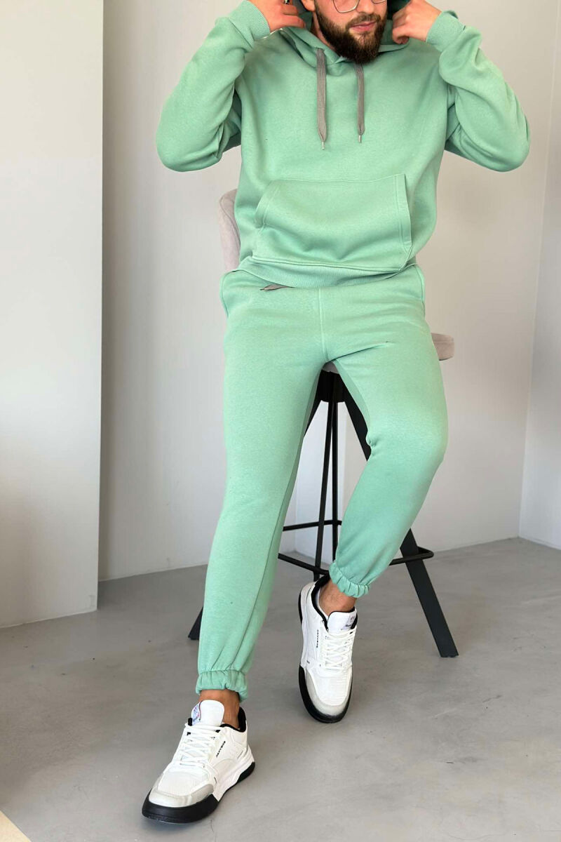 FLUFFY HODDIE + SWEATPANTS SIMPLE MAN SET MINT/MENTE - 1