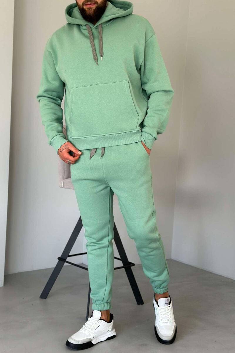 FLUFFY HODDIE + SWEATPANTS SIMPLE MAN SET MINT/MENTE - 3