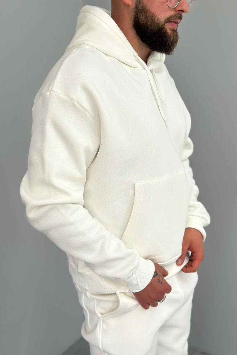 FLUFFY HODDIE + SWEATPANTS SIMPLE MAN SET WHITE-E BARDHE - 7