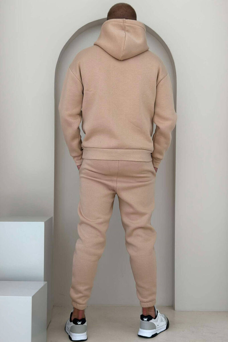 FLUFFY HOODIE+JOGGERS MEN SET IN BEIGE COLOR - 3