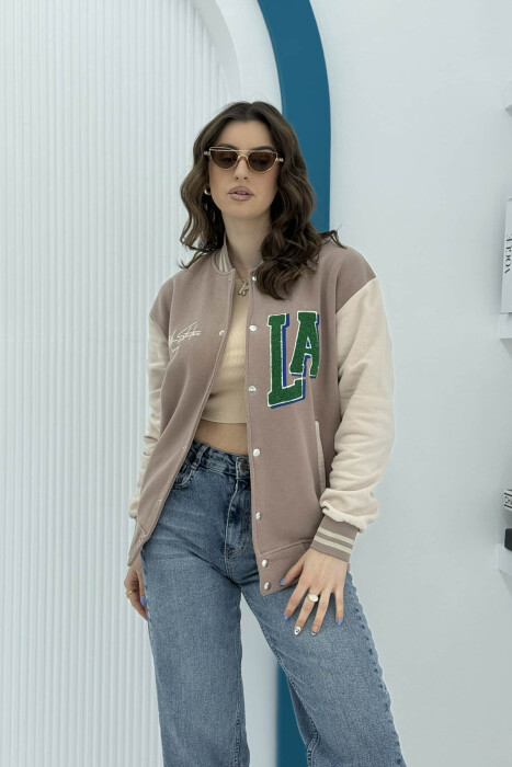 FLUFFY LA LOGO WOMEN JACKET BEIGE/BEZHE - 3