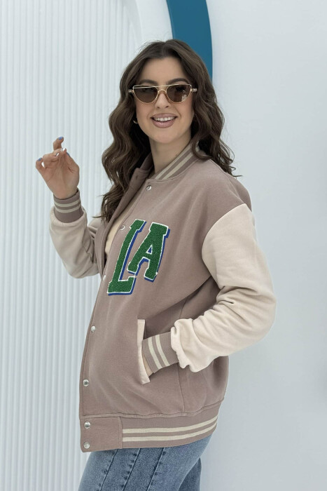 FLUFFY LA LOGO WOMEN JACKET BEIGE/BEZHE - 5