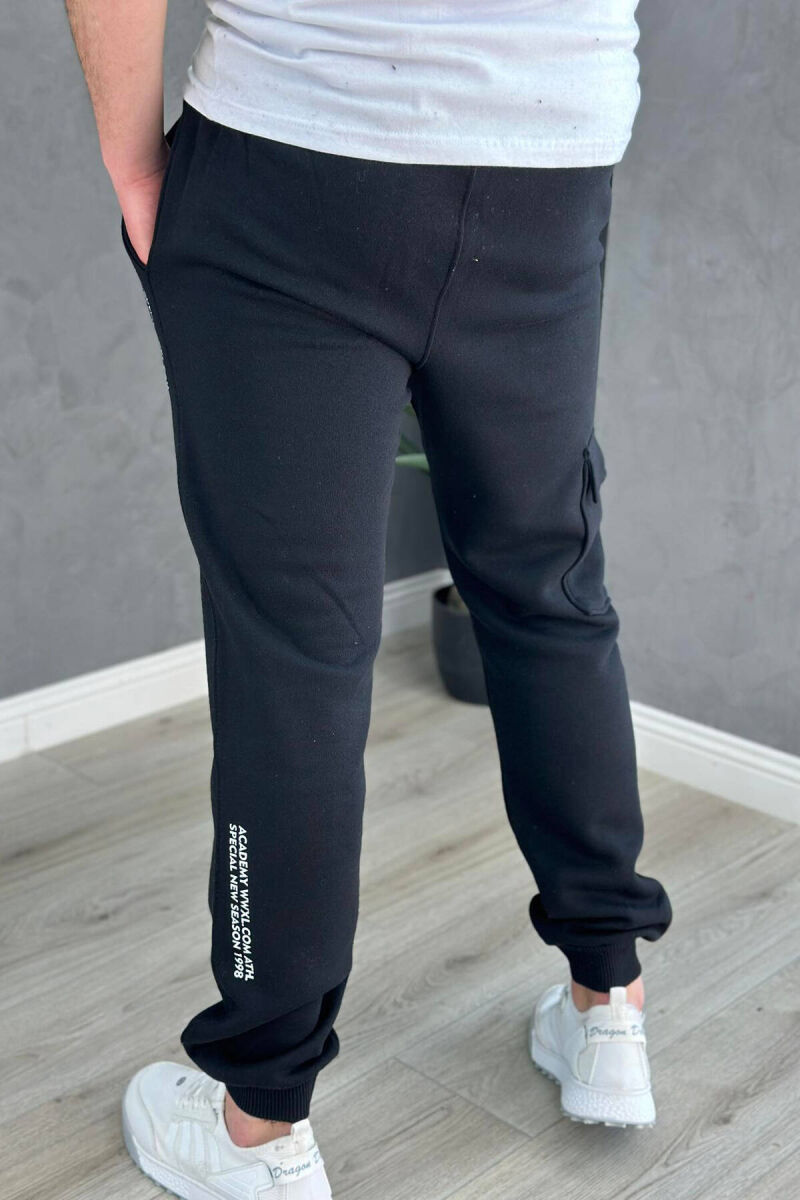 FLUFFY LITTLE WRITTINGS MEN SWEATPANTS BLACK/ E ZEZE - 2