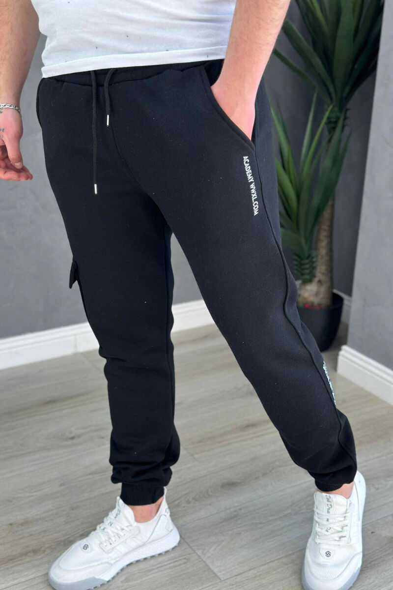 FLUFFY LITTLE WRITTINGS MEN SWEATPANTS BLACK/ E ZEZE - 3