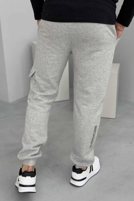 FLUFFY LITTLE WRITTINGS MEN SWEATPANTS LIGHT GREY/GZ - 4