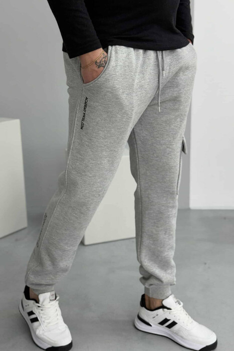 FLUFFY LITTLE WRITTINGS MEN SWEATPANTS LIGHT GREY/GZ - 5