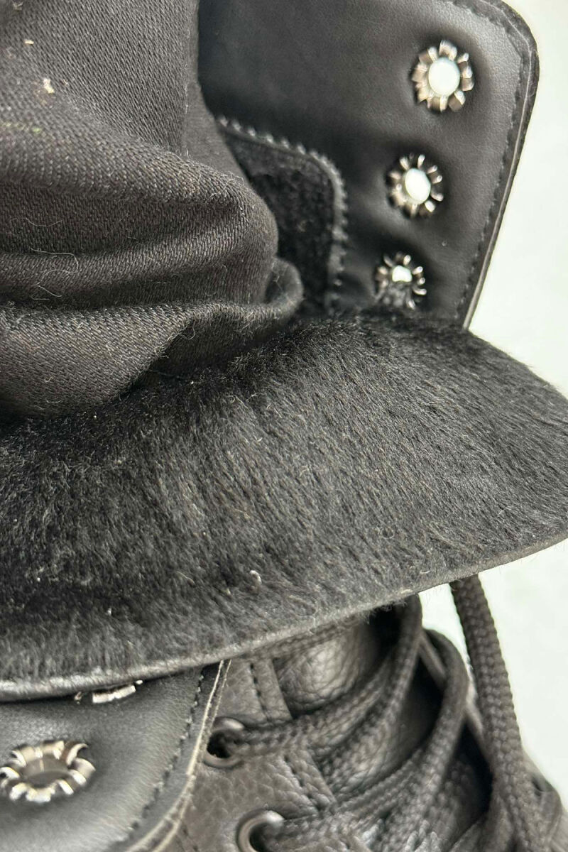 FLUFFY MEN ANKLE BOOTS BLACK/ E ZEZE - 5