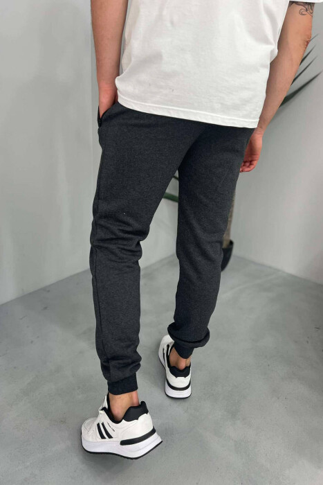 ONE COLOR FLUFFY MEN SWEATPANTS DARK GREY/GEE - 5