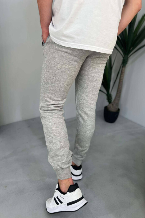 ONE COLOR FLUFFY MEN SWEATPANTS GREY/GRI - 3
