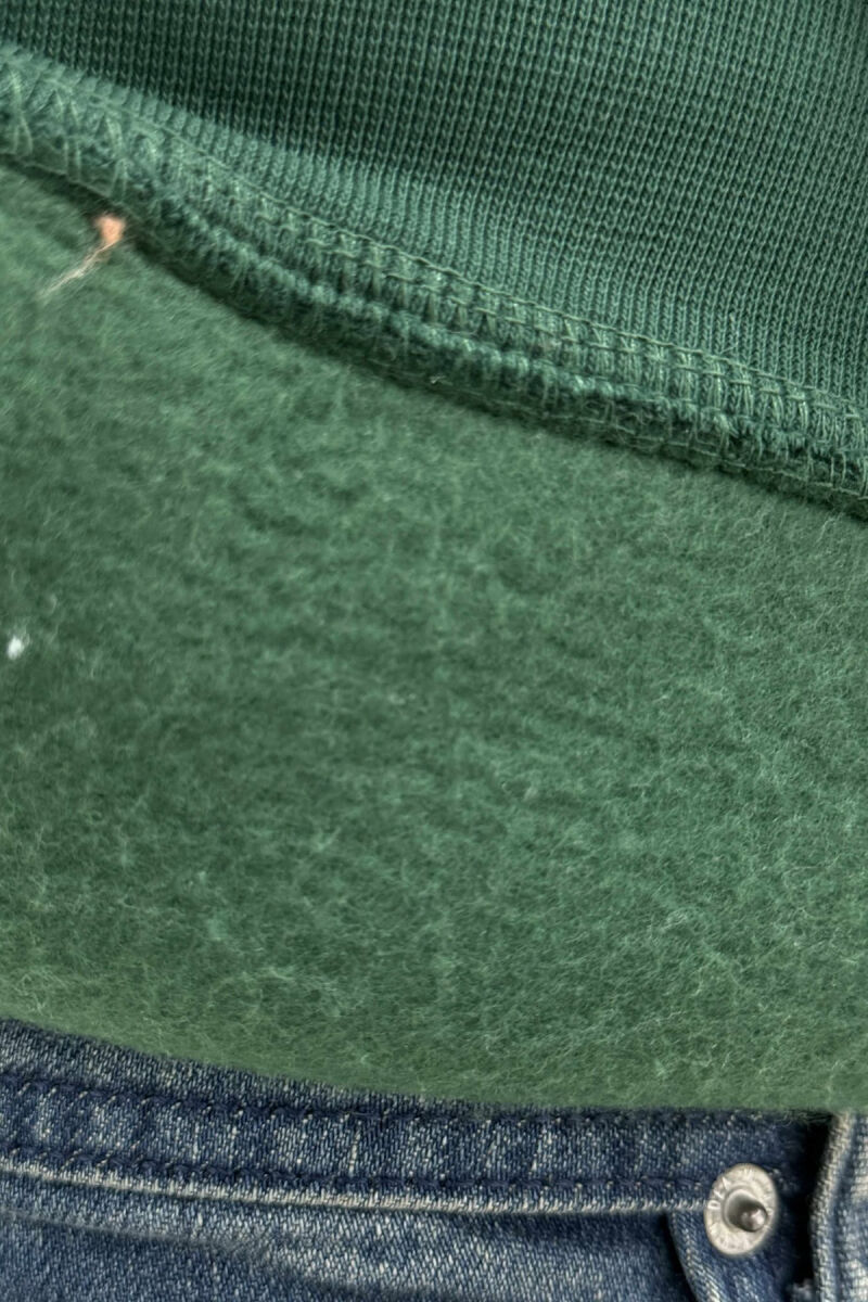 FLUFFY ONE COLOR BASKETBALL BACK DESIGN MEN HOODIE GREEN/JESHILE - 3