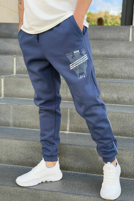 TUTA NJË NGJYRËSHE ME PUSH PËR MESHKUJ NË NGJYRËN BLU - KLAUDIO FASHION