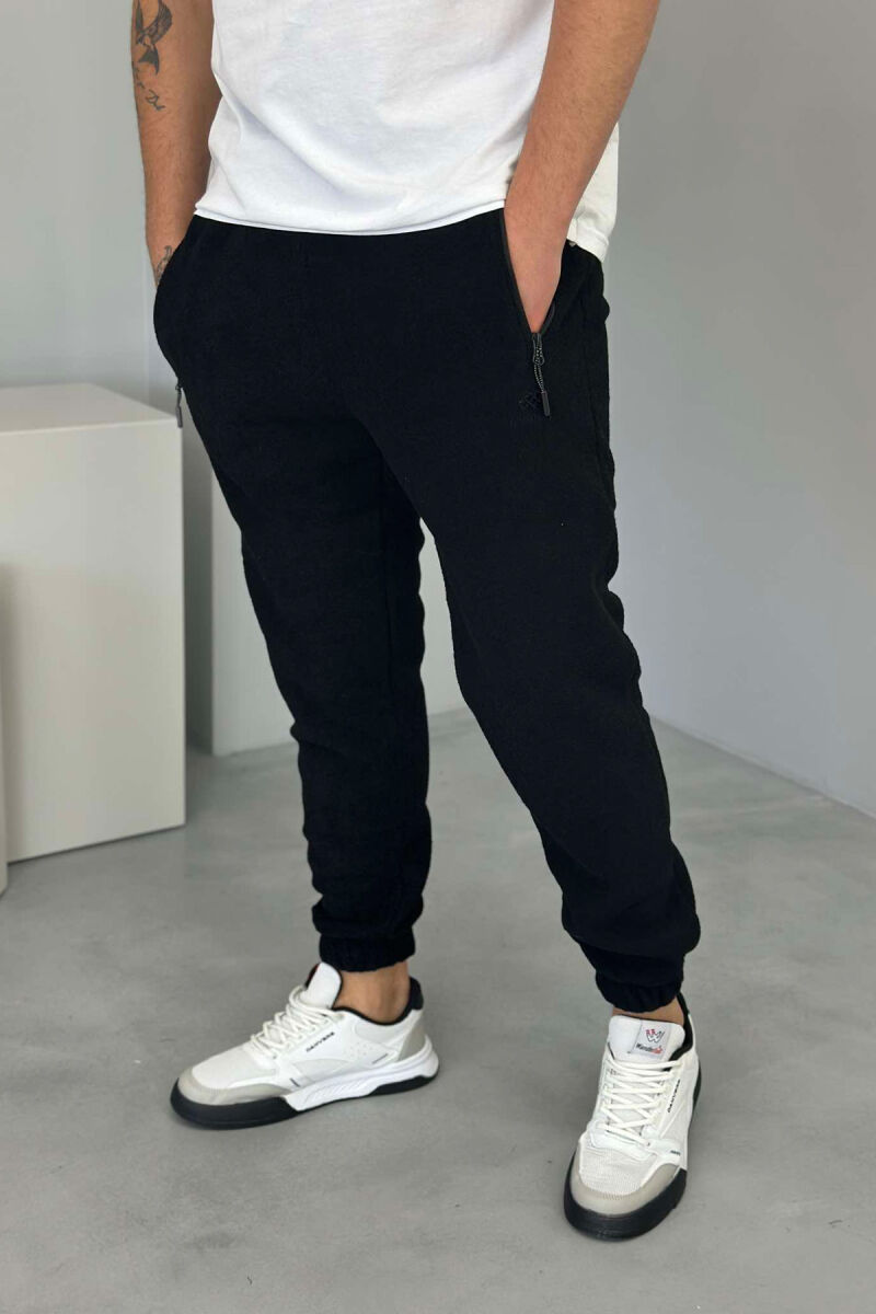 FLUFFY ONE COLOR MAN SWEATPANTS BLACK/ E ZEZE - 1