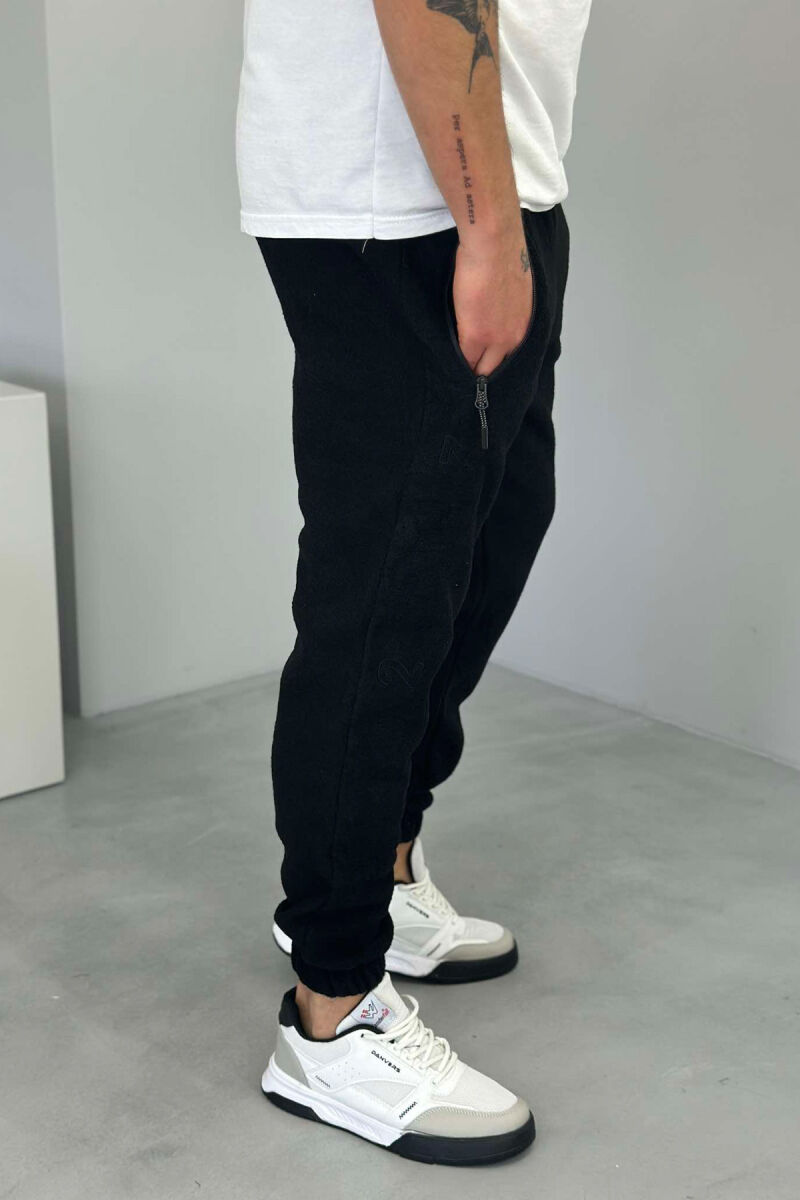 FLUFFY ONE COLOR MAN SWEATPANTS BLACK/ E ZEZE - 3