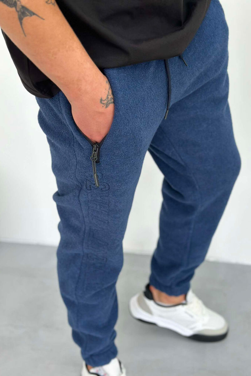 FLUFFY ONE COLOR MAN SWEATPANTS BLUE/BLU - 4