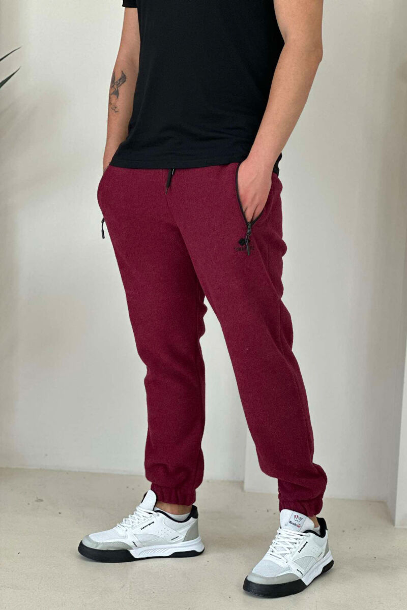 FLUFFY ONE COLOR MAN SWEATPANTS BUYRDGUNDY/VISHNJE - 1