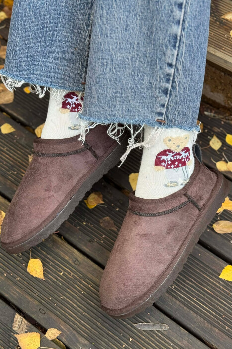 FLUFFY ONE COLOR SHORT WOMEN UGG DARK BROWN/KAE - 1