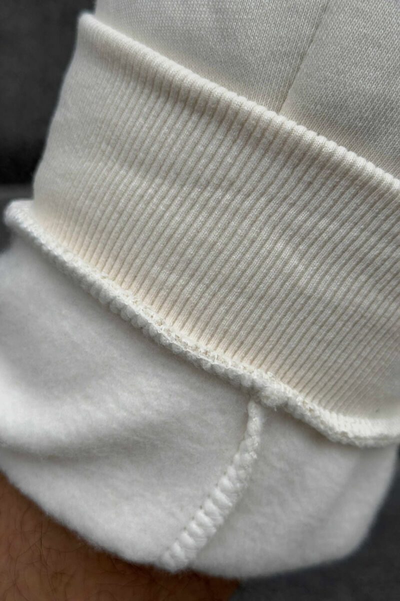 FLUFFY ONE COLOR SIMPLE MEN JOGGERS CREAM/KREM - 5