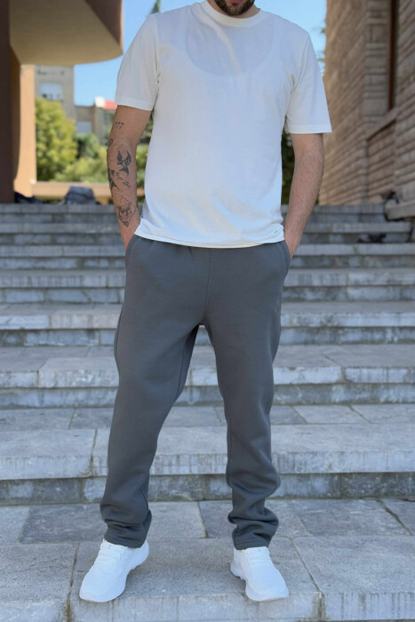FLUFFY ONE COLOR SIMPLE MEN JOGGERS DARK GREY/GEE 