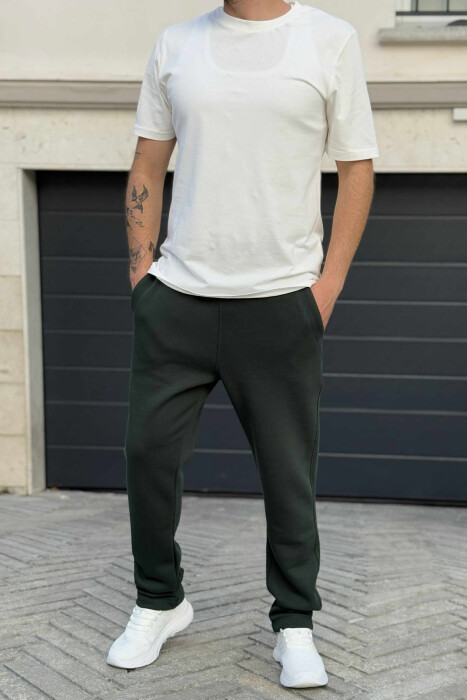 FLUFFY ONE COLOR SIMPLE MEN JOGGERS GREEN/JESHILE - 2