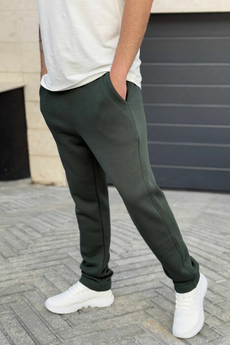 FLUFFY ONE COLOR SIMPLE MEN JOGGERS GREEN/JESHILE - 3