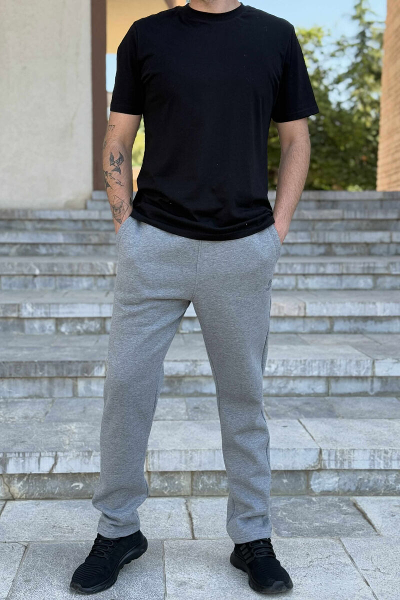 FLUFFY ONE COLOR SIMPLE MEN JOGGERS GREY/GRI - 2