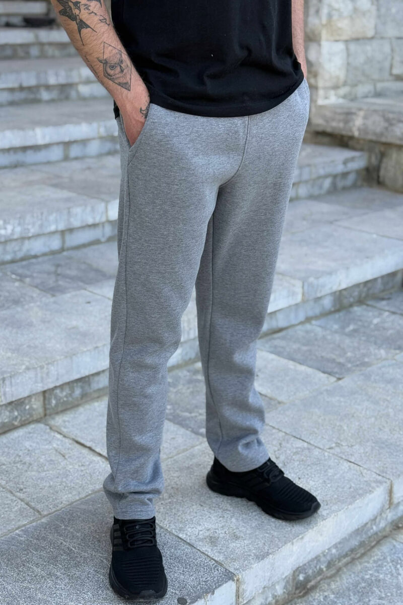 FLUFFY ONE COLOR SIMPLE MEN JOGGERS GREY/GRI - 1