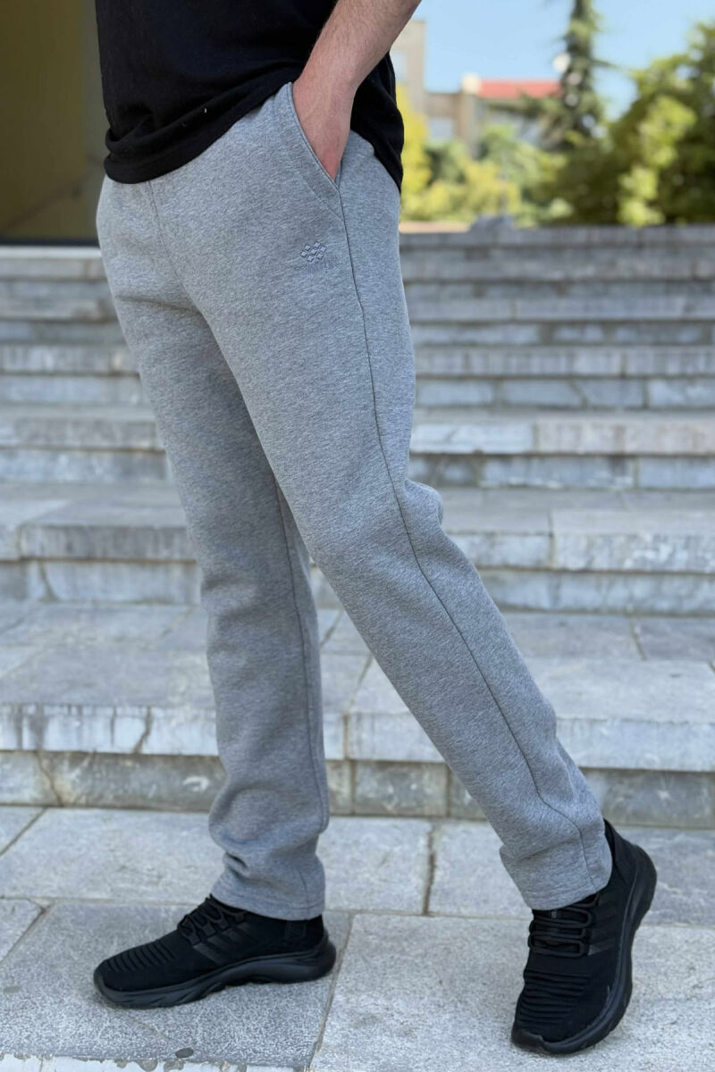 FLUFFY ONE COLOR SIMPLE MEN JOGGERS GREY/GRI - 3