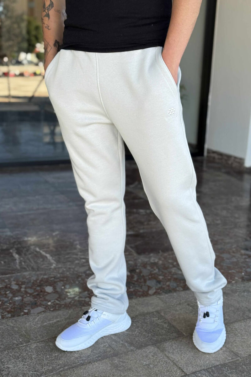 FLUFFY ONE COLOR SIMPLE MEN JOGGERS LIGHT GREY/GZ - 2