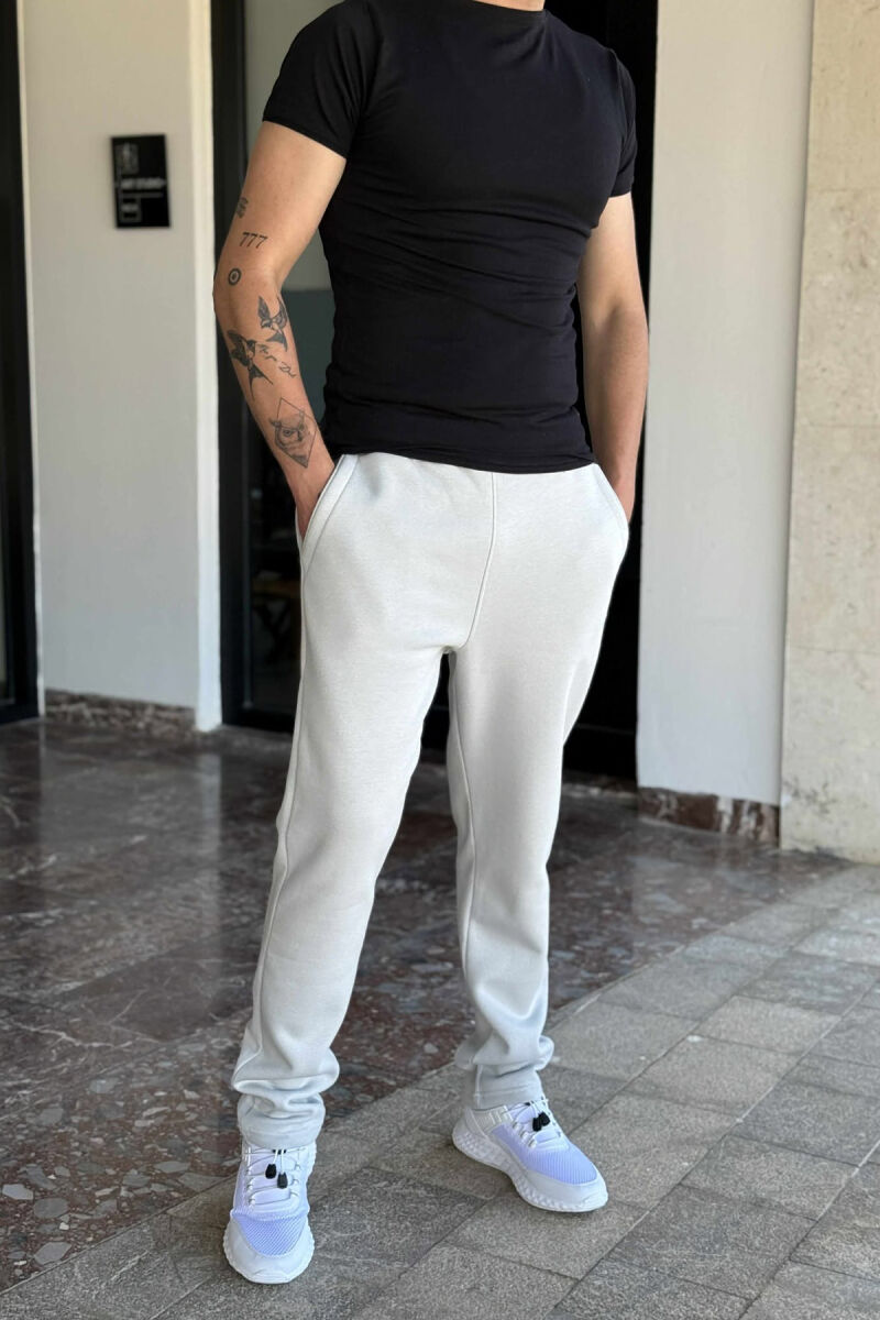 FLUFFY ONE COLOR SIMPLE MEN JOGGERS LIGHT GREY/GZ - 1