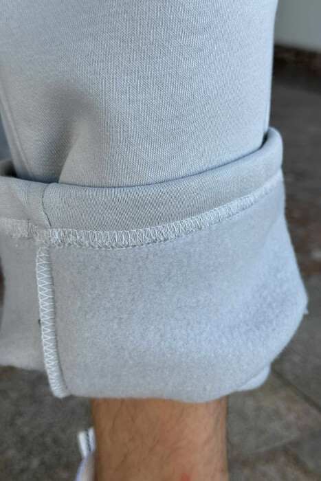FLUFFY ONE COLOR SIMPLE MEN JOGGERS LIGHT GREY/GZ - 4