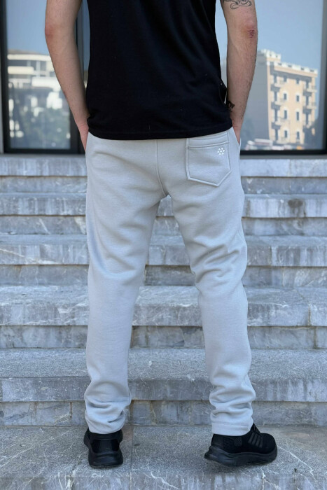 FLUFFY ONE COLOR SIMPLE MEN JOGGERS LIGHT GREY/GZ - 4
