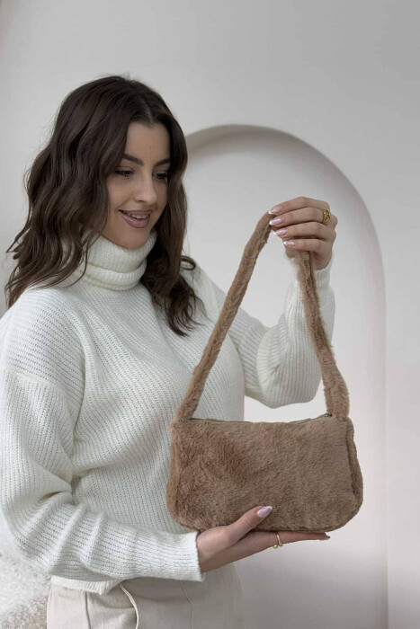 FLUFFY ONE COLOR WOMEN BAG BEIGE/BEZHE - 5