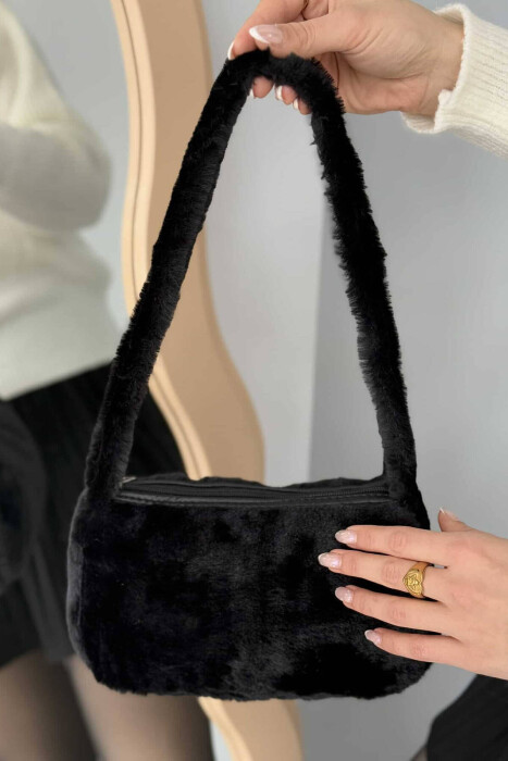 FLUFFY ONE COLOR WOMEN BAG BLACK/ E ZEZE - 2