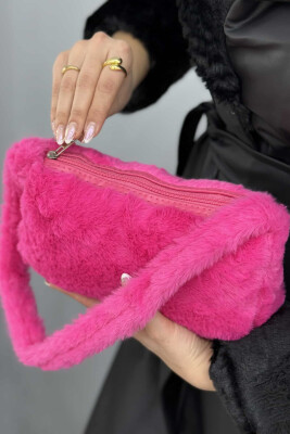 FLUFFY ONE COLOR WOMEN BAG PINK/ROZE 