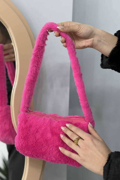 FLUFFY ONE COLOR WOMEN BAG PINK/ROZE - 2