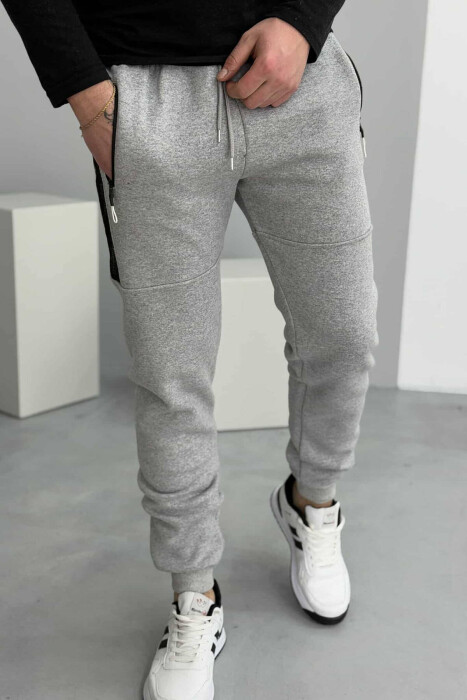 FLUFFY PARIS WRITTINGS MEN SWEATPANTS LIGHT GREY/GZ 