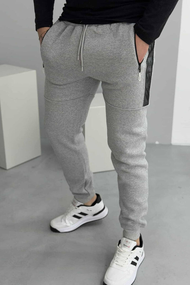 FLUFFY PARIS WRITTINGS MEN SWEATPANTS LIGHT GREY/GZ - 3