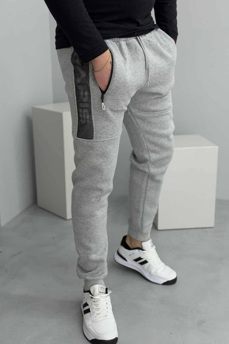 FLUFFY PARIS WRITTINGS MEN SWEATPANTS LIGHT GREY/GZ - 5