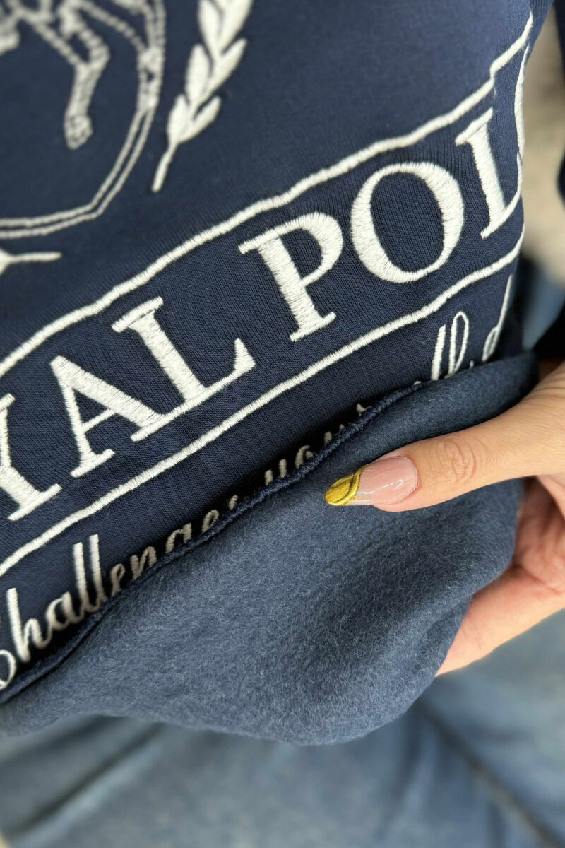 FLUFFY POLO NECK FRONT IMAGE WOMEN SWEATSHIRT BLUE/BLU - 4