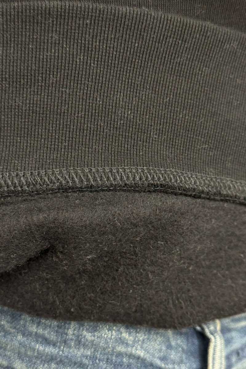 FLUFFY ROUND NECK FRONT WRITTING MEN SWEATSHIRT BLACK/ E ZEZE - 4