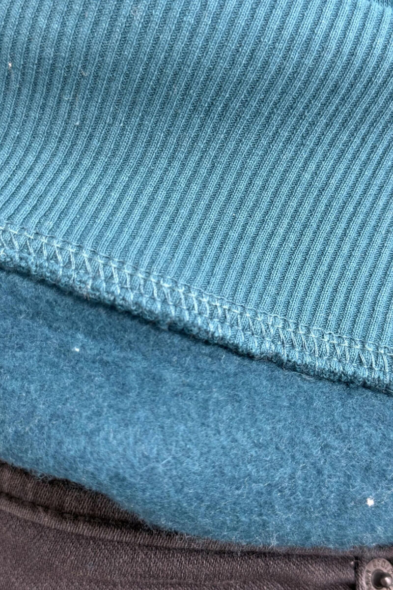 FLUFFY ROUND NECK FRONT WRITTING MEN SWEATSHIRT BLUE STONE/GK - 5